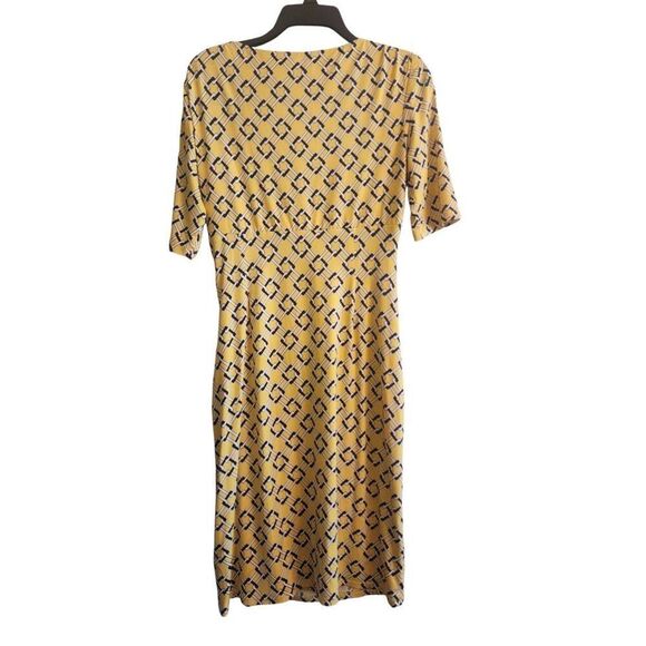 Ralph Lauren Lauren yellow link wrap style dress size 8 yellow and black - Picture 3 of 8